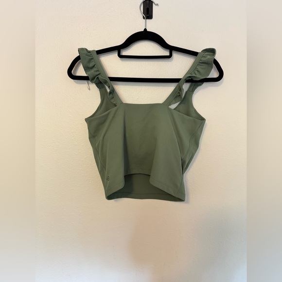 NEW Blogilates Popflex Ruffle Tank Green Size Medium NWOT - Picture 4 of 8